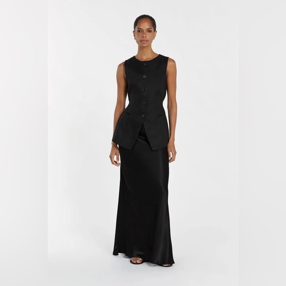 Black Satin Maxi Skirt size SP